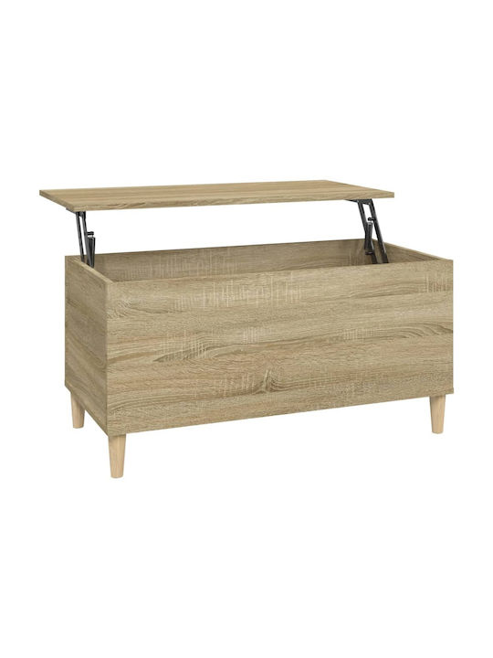 Rectangular Central Wooden Coffee Table with Lifting Mechanism Sonoma M90xW44.5xH45cm
