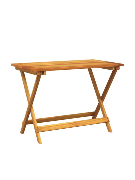 Sitting Room Table for Small Outdoor Spaces made of Acacia Foldable Solid Acacia Wood 90x52.5x65cm