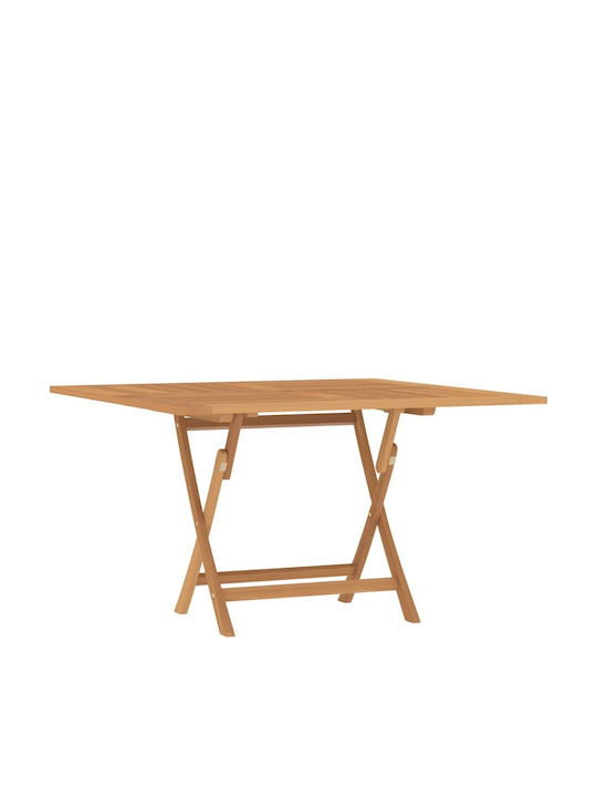 Tisch Zusammenklappbar Teak 120x120x75cm