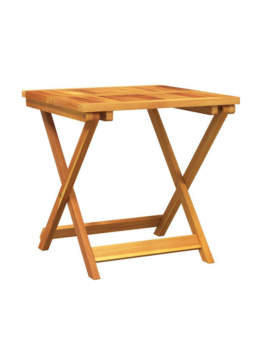 Sitting Room Outdoor Foldable Wood Table Natural 50x50x50cm