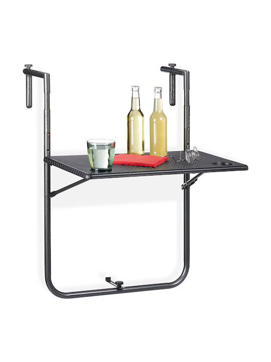 Masă Metalică Pliabilă Pentru Spații Exterioare Mici Neagră 83x59,5x59 cm