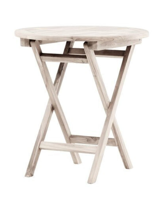 Garden & Terrace Table for Small Outdoor Spaces from Teak Light Brown 70x70cm