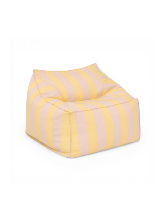Bean Bag Stool Waterproof Yellow And Pink Stripes