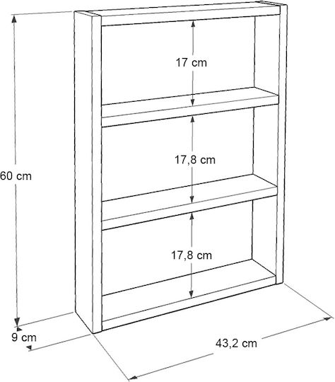 Wandregal Prena Karydi 43.2x9x60cm