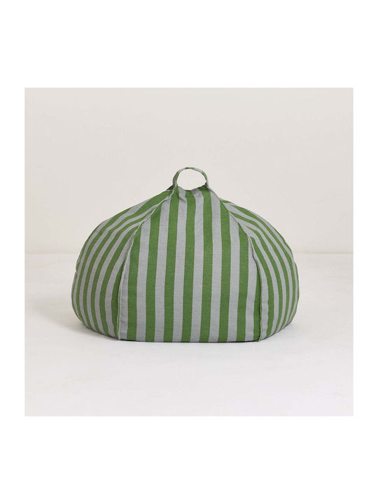 Vibes Pouf Green Blue Stripes