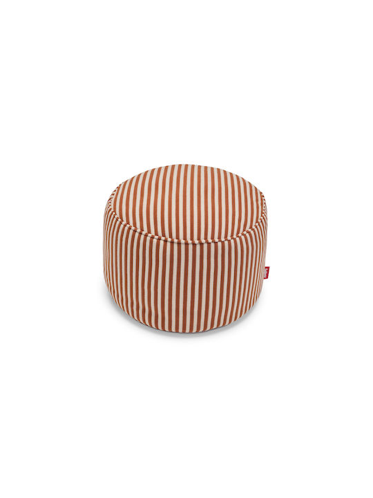 Πουφ Hocker Point Terry Cognac Creme 50x50x35cm