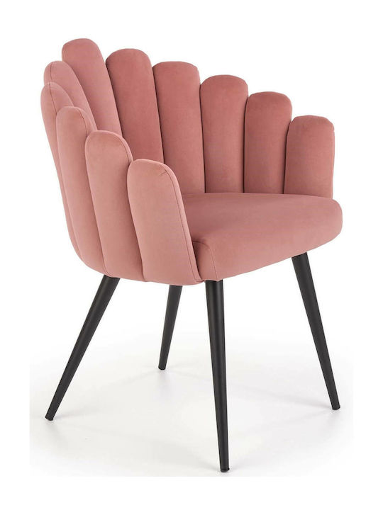 Ambros Πολυθρόνα Βελούδινη Ροζ 65x62x85cm