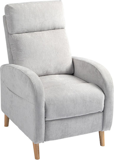 Relax with Footstool 68x90x106cm Light Grey Relax with Footstool 68x90x106cm Light Grey