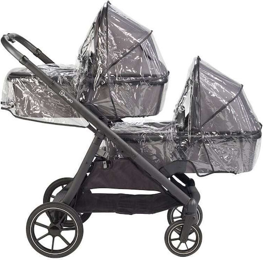 BabyGo Duo Ρυθμιζόμενο Καρότσι για Δίδυμα Kατάλληλο για Nεογέννητο Καφέ 7803