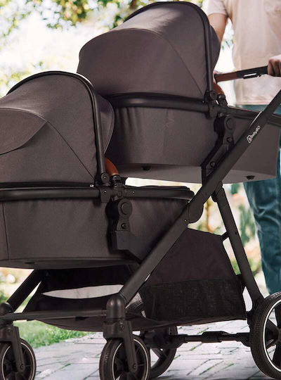 BabyGo Duo Ρυθμιζόμενο Καρότσι για Δίδυμα Kατάλληλο για Nεογέννητο Καφέ 7803