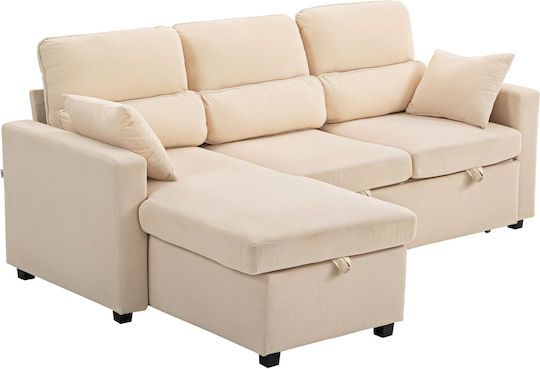 Corner Couch Bed Velvet 205x135x76 cm