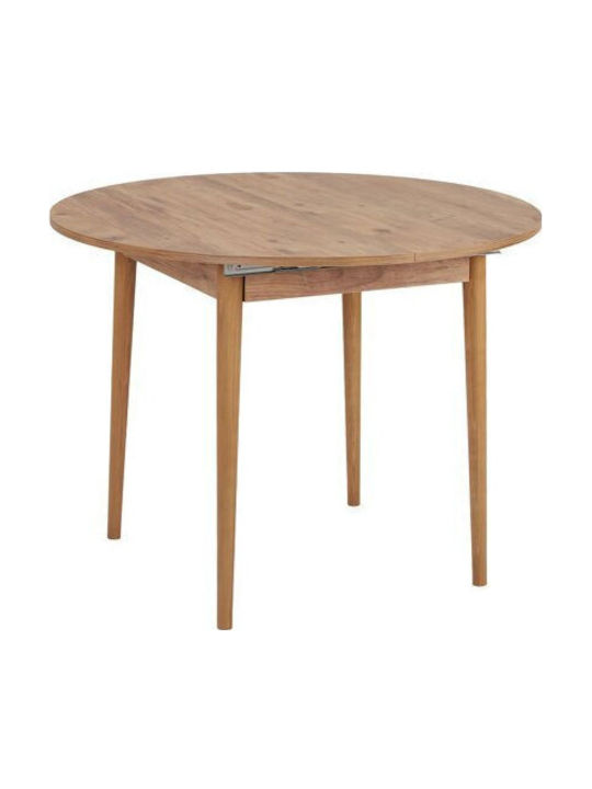Novato 148 Round Extendable Dining Room Table Made of Solid Pine Wood 75x75cm