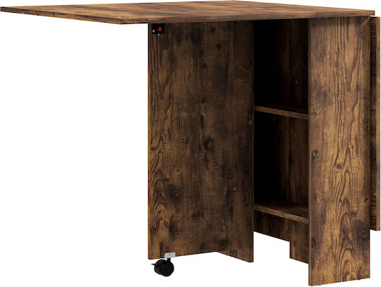 HomCom Ausziehbarer Klappbarer Braun Küchen-Tisch 140+60x75x74cm