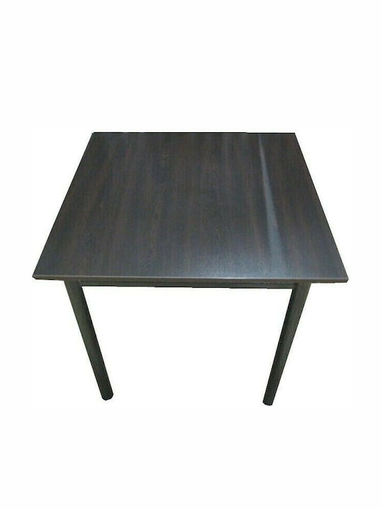 Table Kitchen Wooden with Metal Frame Wenge 80x80x75cm