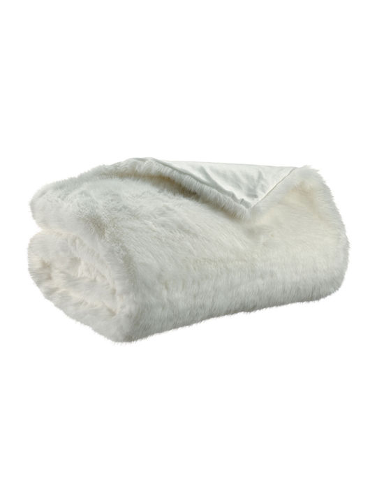 Vivaraise Furry Half-Double Blanket 180x220cm White