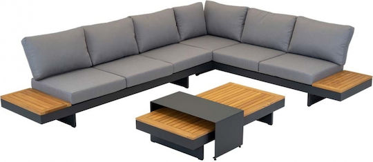 Outdoor Living Room Set 2 Pieces Grey with Pillows Outdoor Living Room Set 2 Pieces Grey with Pillows