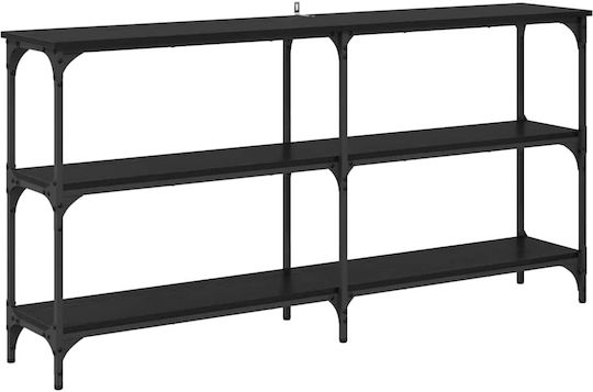 Console Table of Wood & Metal Black Beech L150xW29xH75cm