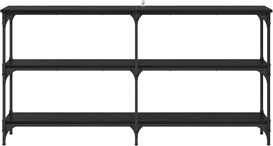 Console Table of Wood & Metal Black Beech L150xW29xH75cm