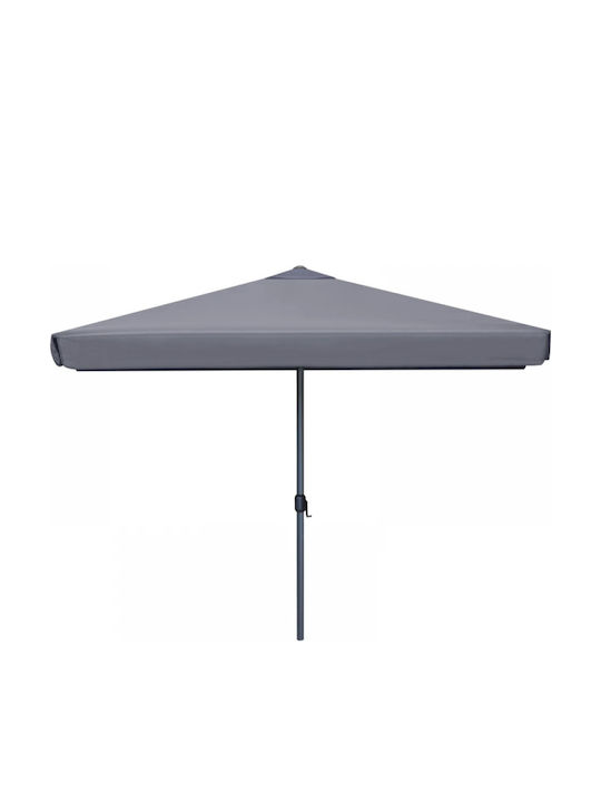 Professionelle Quadratische Aluminium Garten- und Terrassen-Sonnenschirm Grau 3x3m