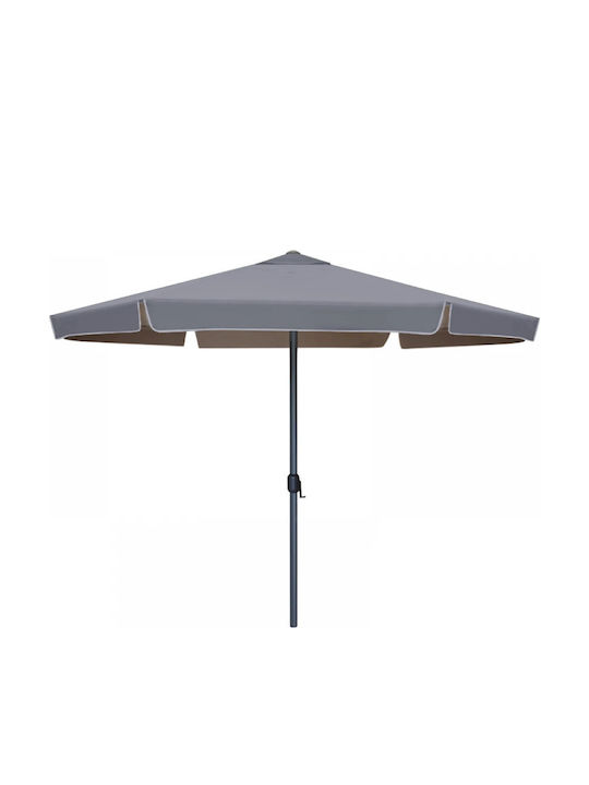 Professional Circular Aluminum Grey Garden & Terrace Parasol Φ3m