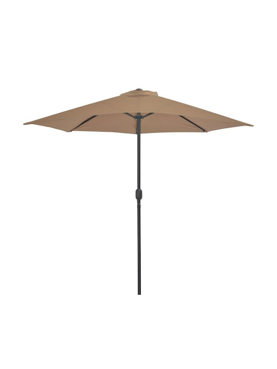 Round Aluminum Brown Parasol Φ2.7xH2.22m