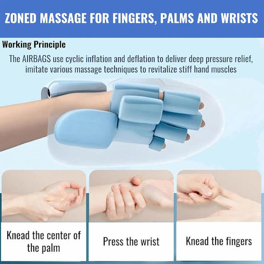 Rechargeable Massage Glove for Hands with Heating Function Grey