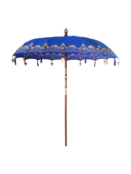 Umbrelă Rotundă Din Lemn Albastră Φ2.5xÎ2.5m