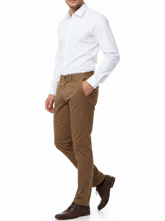 Herrenhosen Chino in Reguläre Passform Tabac Braun