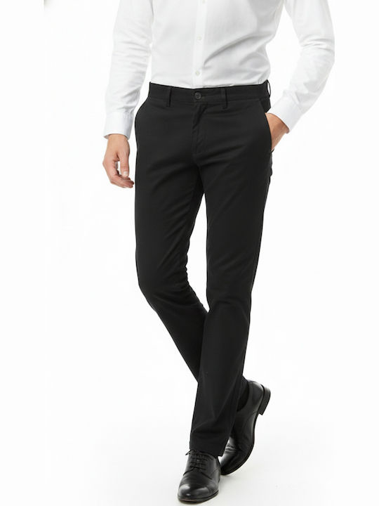 Pantaloni Chino cu Croială Regular Negru