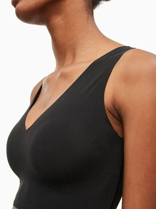Calvin Klein Invisibles Бралет F4708-bk-s 31-22 С V-образно деколте Подплатен Черен