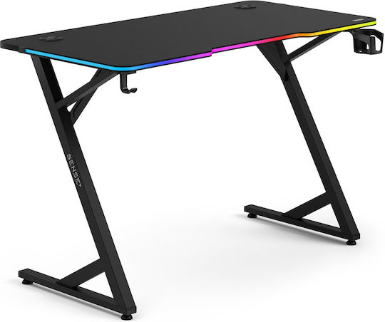 Gaming Office Volt Wooden Black with LED 120x60cm