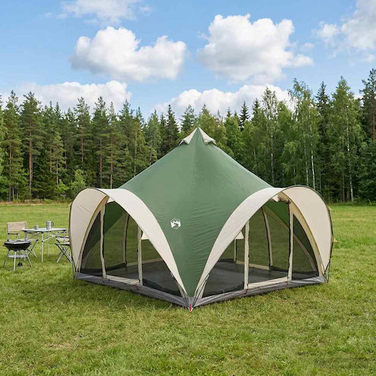 vidaXL Camping Teepee Green 4 Seasons for 6 People 400x400x350cm