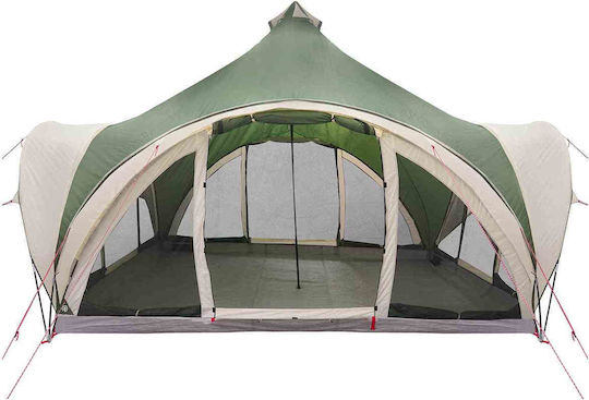 vidaXL Camping Teepee Green 4 Seasons for 6 People 400x400x350cm