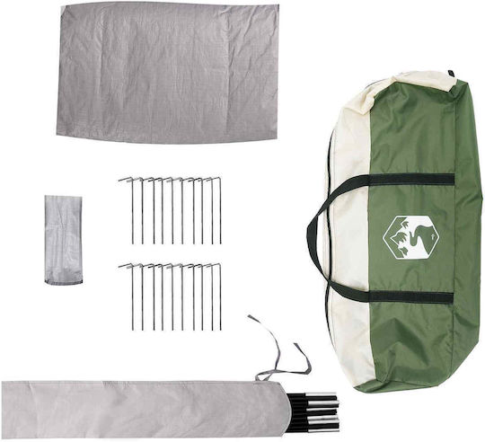 vidaXL Camping Teepee Green 4 Seasons for 6 People 400x400x350cm