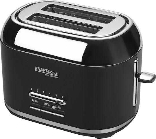 Kraft & Dele Φρυγανιέρα 2 Θέσεων 1000W Μαύρη