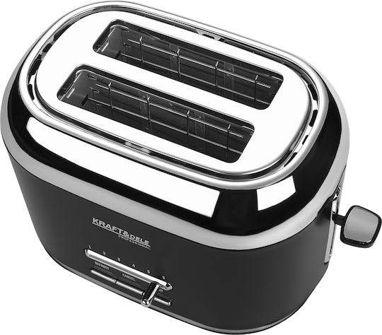 Kraft & Dele Φρυγανιέρα 2 Θέσεων 1000W Μαύρη