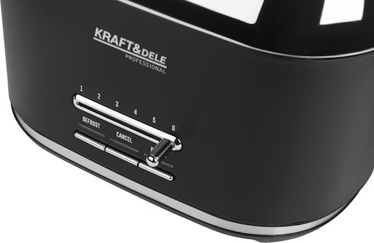 Kraft & Dele Φρυγανιέρα 2 Θέσεων 1000W Μαύρη