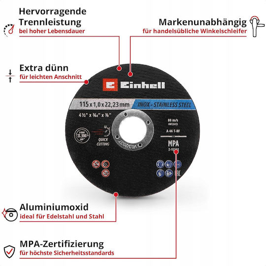 Einhell Δίσκος Κοπής Μετάλλου 115mm 50τμχ