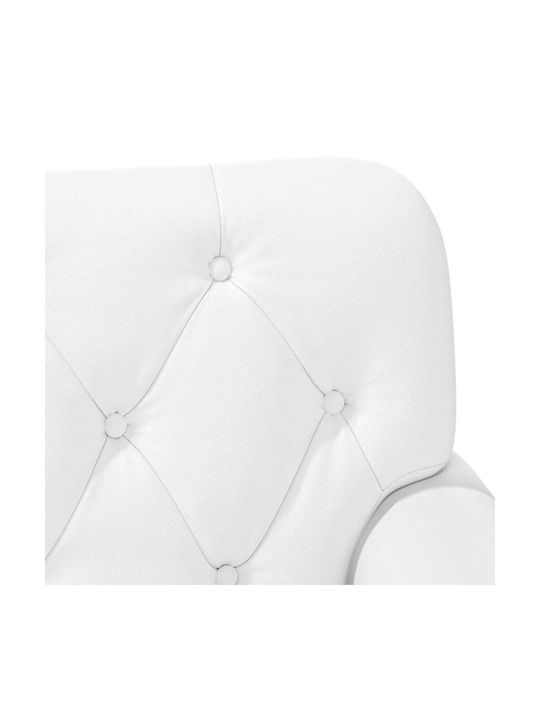 Two-Seater Velvet White Couch 120x65x77 cm