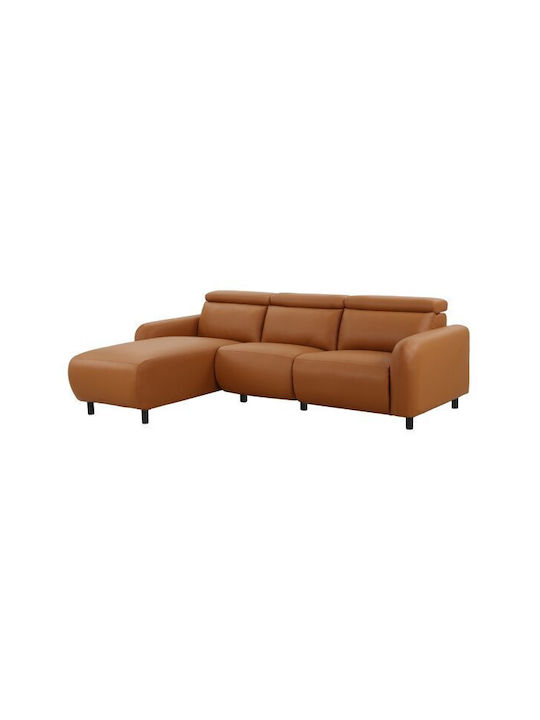 Denton 1510 Ъглов Диван Спалня с Ляв Ъгъл Изкуствена Кожа Оранжев 274x144x100см