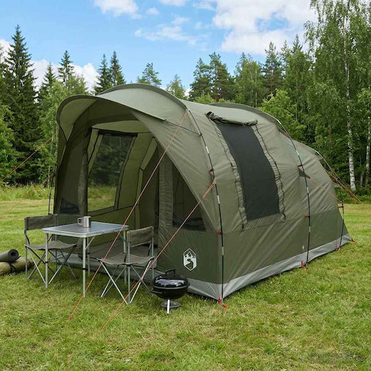 vidaXL Campingzelt Tunnel Khaki 4 Jahreszeiten 400x260x200cm