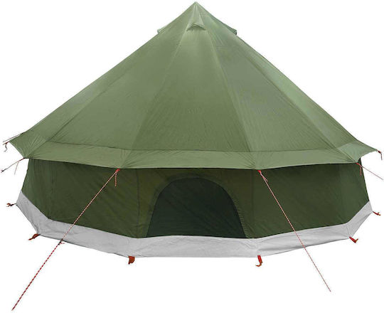vidaXL Σκηνή Camping Teepee Πράσινη 4 Εποχών 400x400x250εκ.