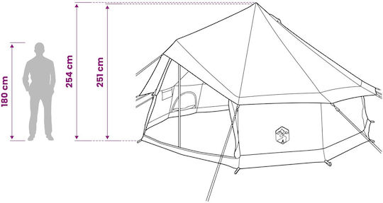 vidaXL Σκηνή Camping Teepee Πράσινη 4 Εποχών 400x400x250εκ.