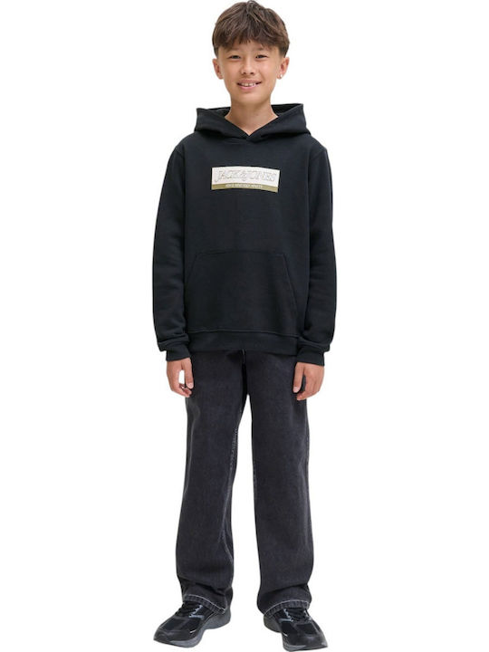 Kinder-Sweatshirt mit Kapuze Schwarz