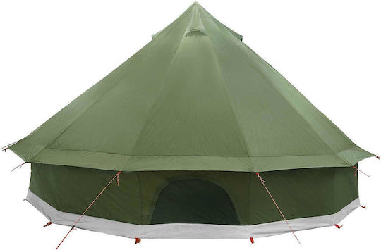 vidaXL Σκηνή Camping Teepee Χακί 4 Εποχών 500x500x300εκ.