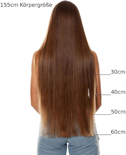 Стикер Удължение в Кестеняв Цвят 60см Hair2heart 2 Бройки