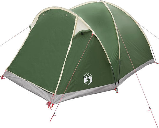 vidaXL Camping Tent Green for 4 People 398x260x177cm
