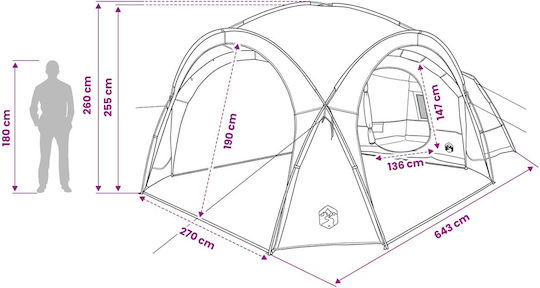 vidaXL Campingzelt Khaki 410x410x250cm