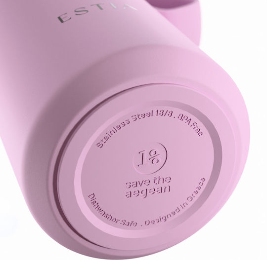 Estia Pulse Save The Aegean Recyclable Thermos Bottle Stainless Steel BPA Free 360ml Lavender
