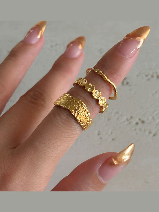 Enotia Women's Gold Plated Steel Ring Enotia Women's Gold Plated Steel Ring